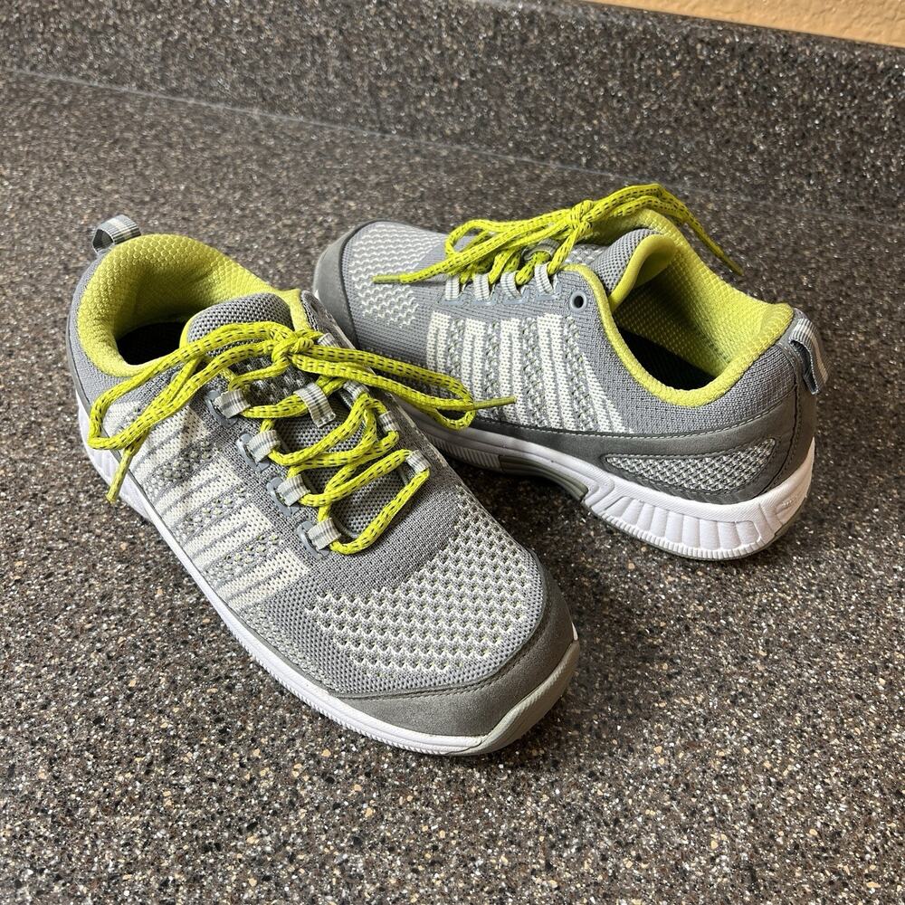 Orthofeet 987 Gray Textile Running Shoes Womens Sz 6.5 (2E) Orthotic Lace Up Low